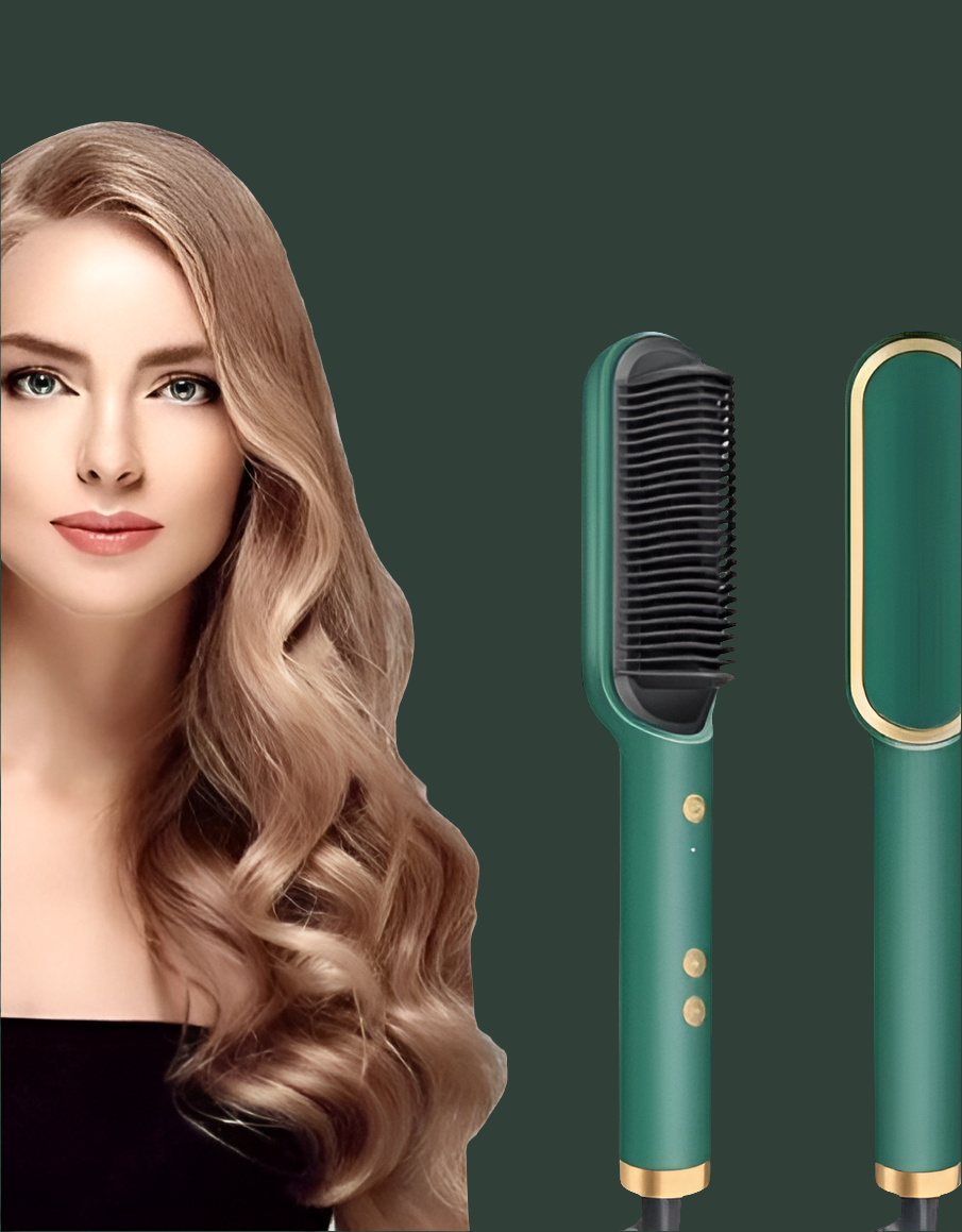 Hair Straightener Comb for Women Hair Straightener Brush  (Multicolor)