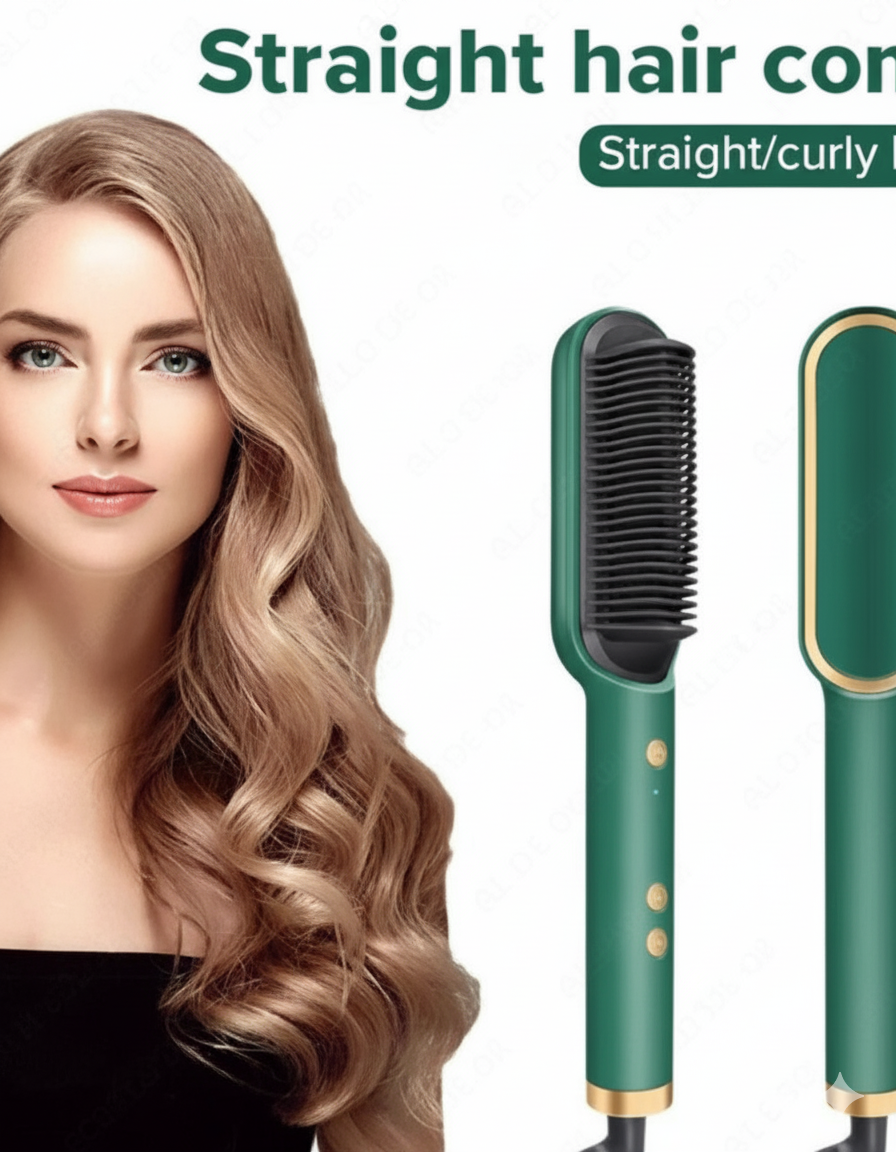 Hair Straightener Comb for Women Hair Straightener Brush  (Multicolor)